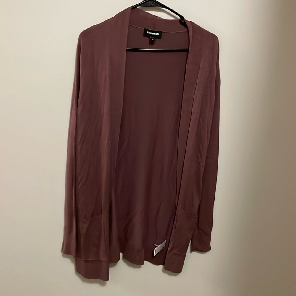 Express Cardigan Sweater Open-Front Long Sleeves